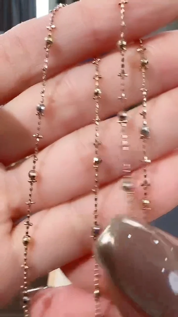 18K金项链18K金爆闪仙女链条