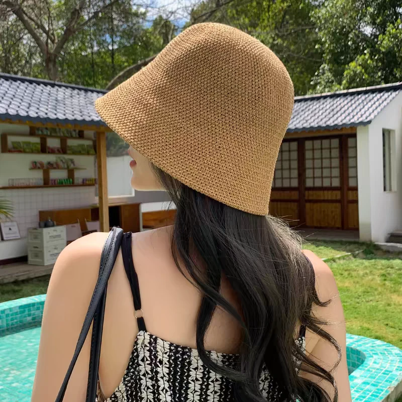 帽子女渔夫帽春夏季镂空薄款太阳帽遮阳水桶帽日系显脸小女款盆帽
