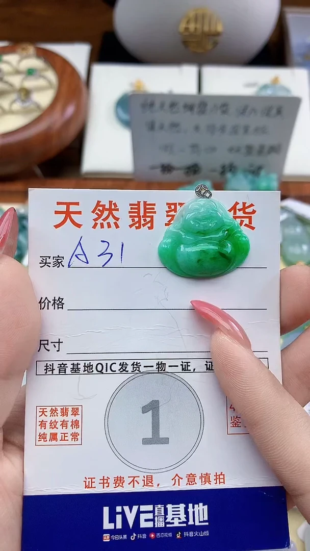 颈饰未镶嵌翡翠天然A货翡翠挂件