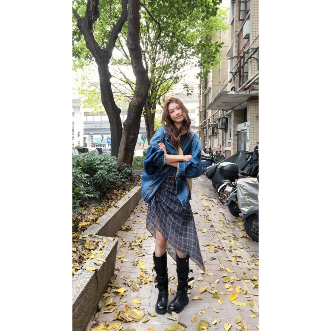 实价现货美式牛仔外套不规则吊带连衣裙女夏季辣妹风时尚两件套装