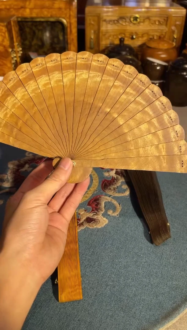 乌木类成套家具金丝楠扇子 2