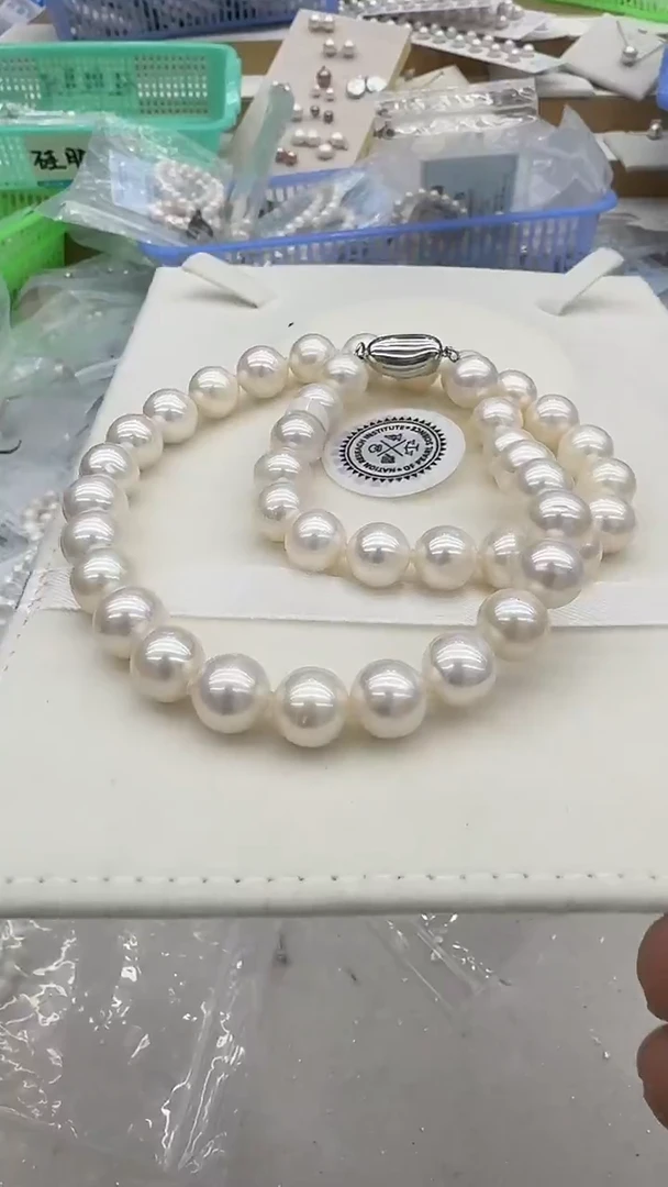 项链银S925镶嵌淡水珍珠11mm 丢证-孤品