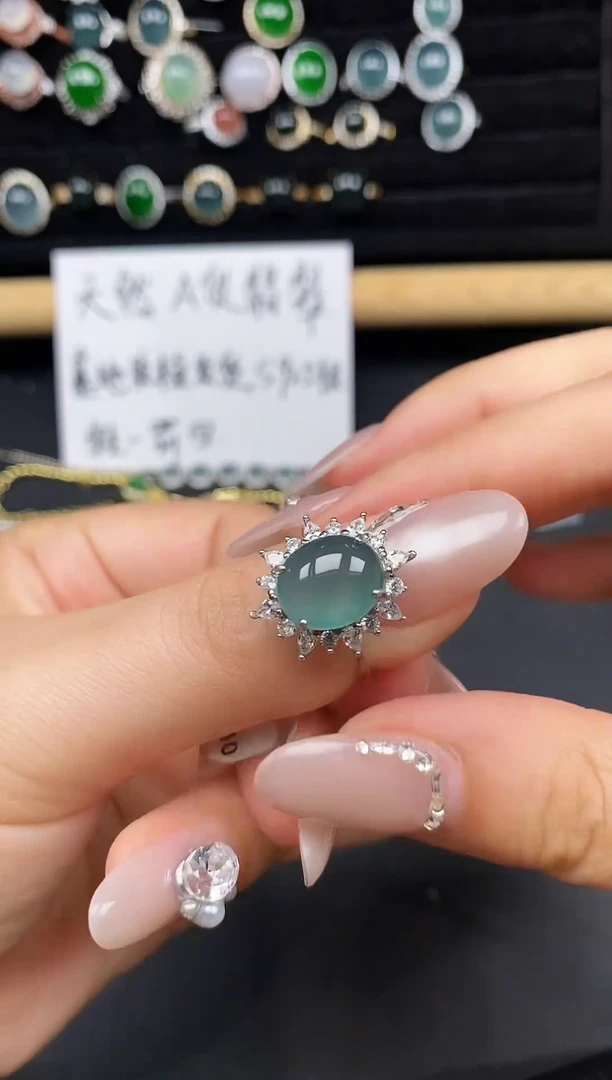 银S925镶嵌戒指翡翠178