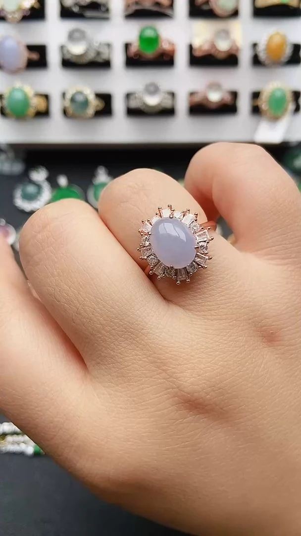 翡翠戒指银S925镶嵌1