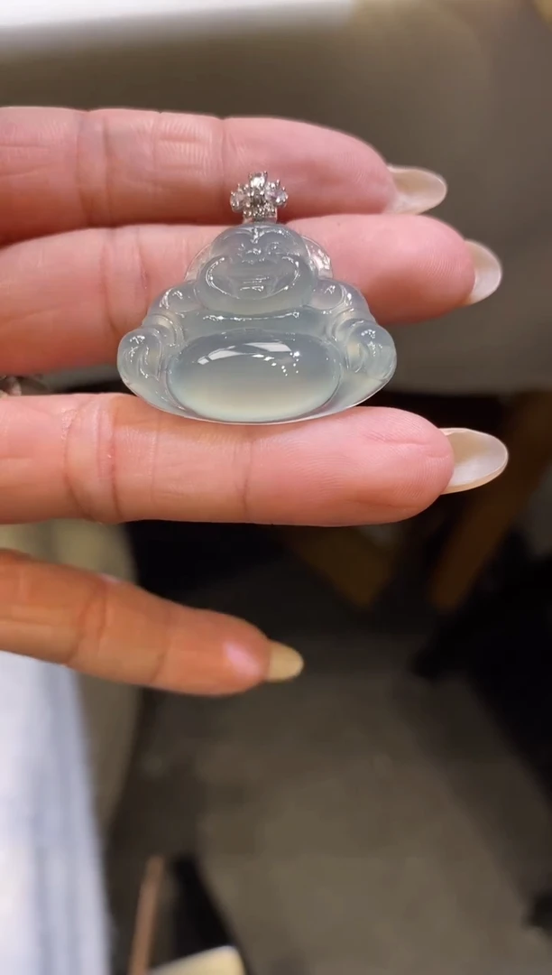 吊坠(不含链)18K金镶嵌翡翠佛公