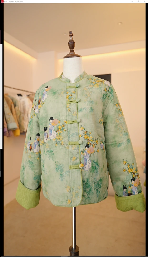 【荷塘月色】冬季国风新中式冬款棉服上衣女