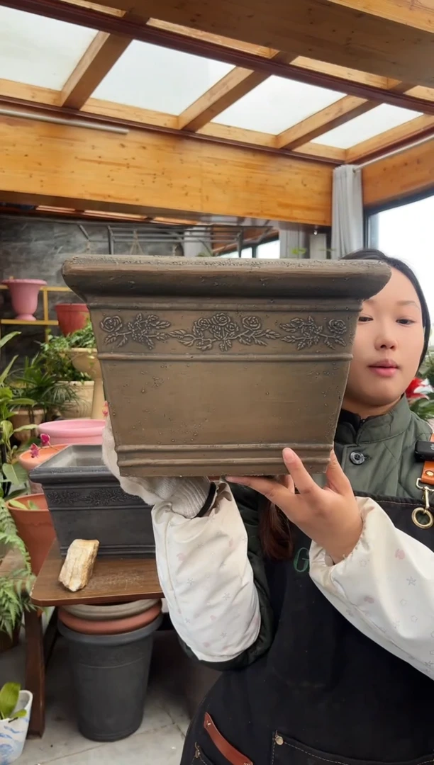 30*21.5/古铜色方形强体花盆外贸尾单/UK30