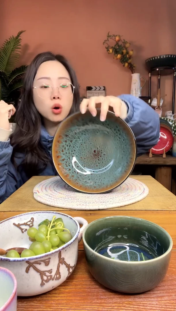 陶瓷8英寸豹纹面碗 微瑕疵