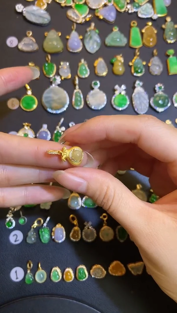 吊坠(不含链)银S925镶嵌翡翠1