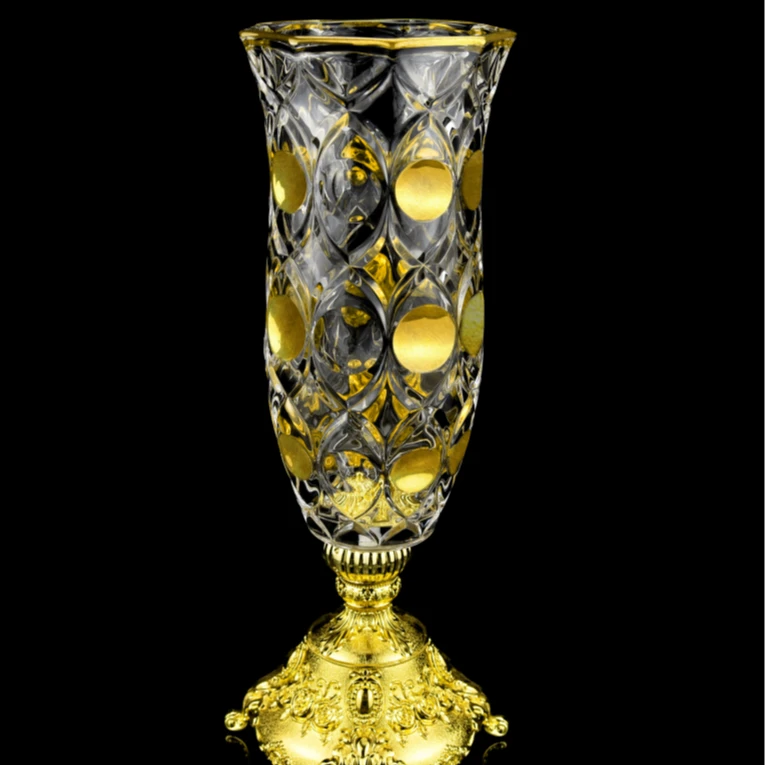 【金像】五金波点花瓶 欧式艺术家居摆件网红风格H316