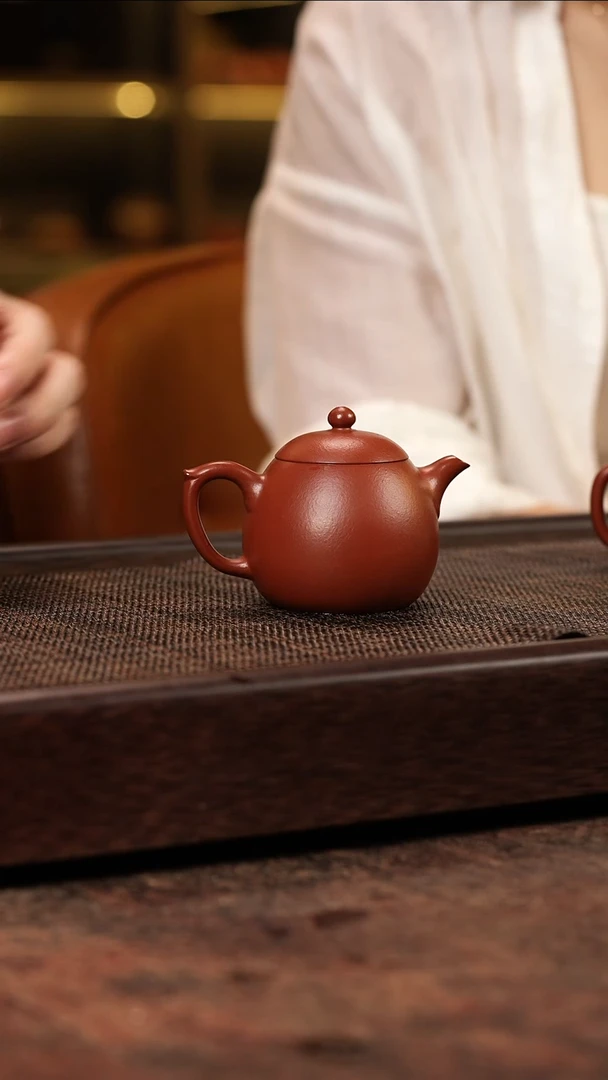 茶壶紫砂飞把龙蛋 送朱泥菊蕾杯 李丹