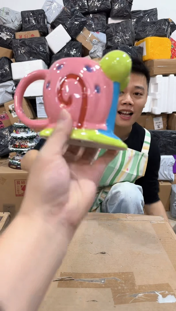 瓷片小蜗水杯