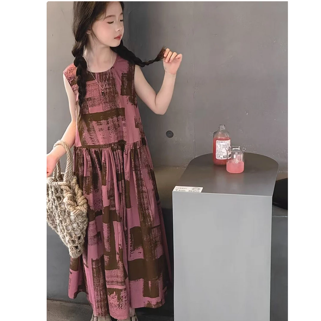 508493  韩版女童夏款时新款尚洋气日常百搭休闲连衣裙