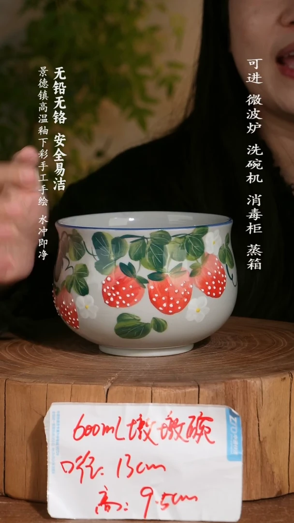碗陶瓷景德镇高温瓷釉下彩手绘陶瓷