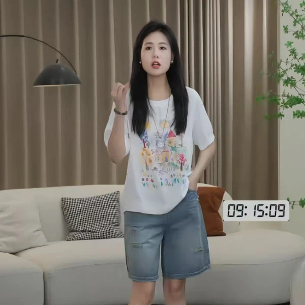 大码设计感圆领短袖T恤2025夏季胖mm显瘦宽松小众涂鸦印花上衣ins