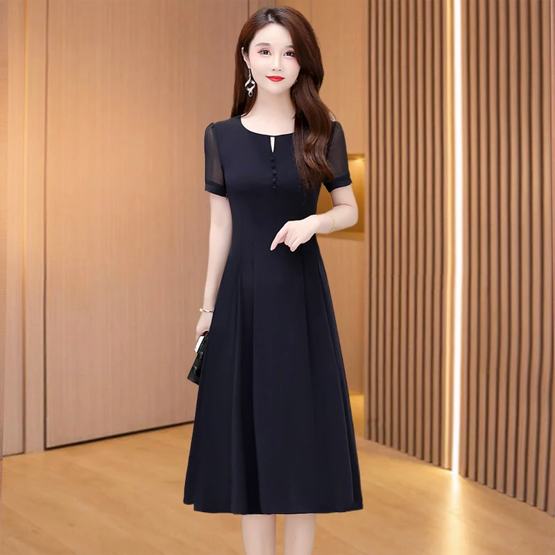 拉夏贝尔雪纺纱料连衣裙显瘦女夏季今年流行爆款高级感高端品牌