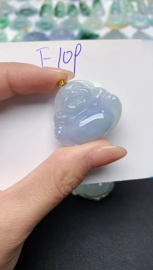 颈饰18K金镶嵌翡翠天然缅甸A货翡翠百元以上9元证书费自理