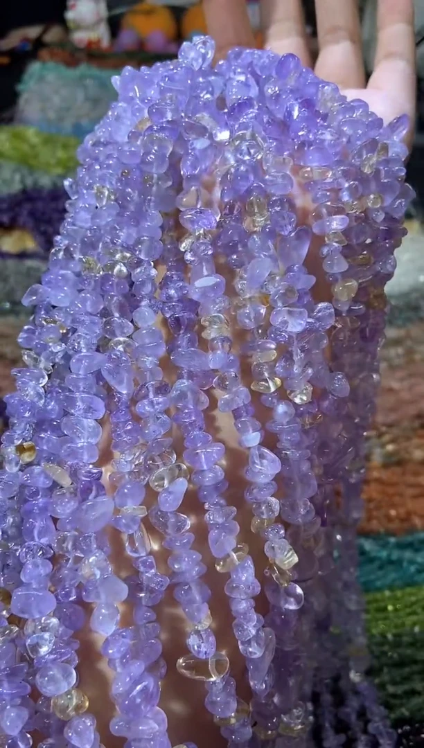 水晶珠宝半成品未镶嵌紫黄晶