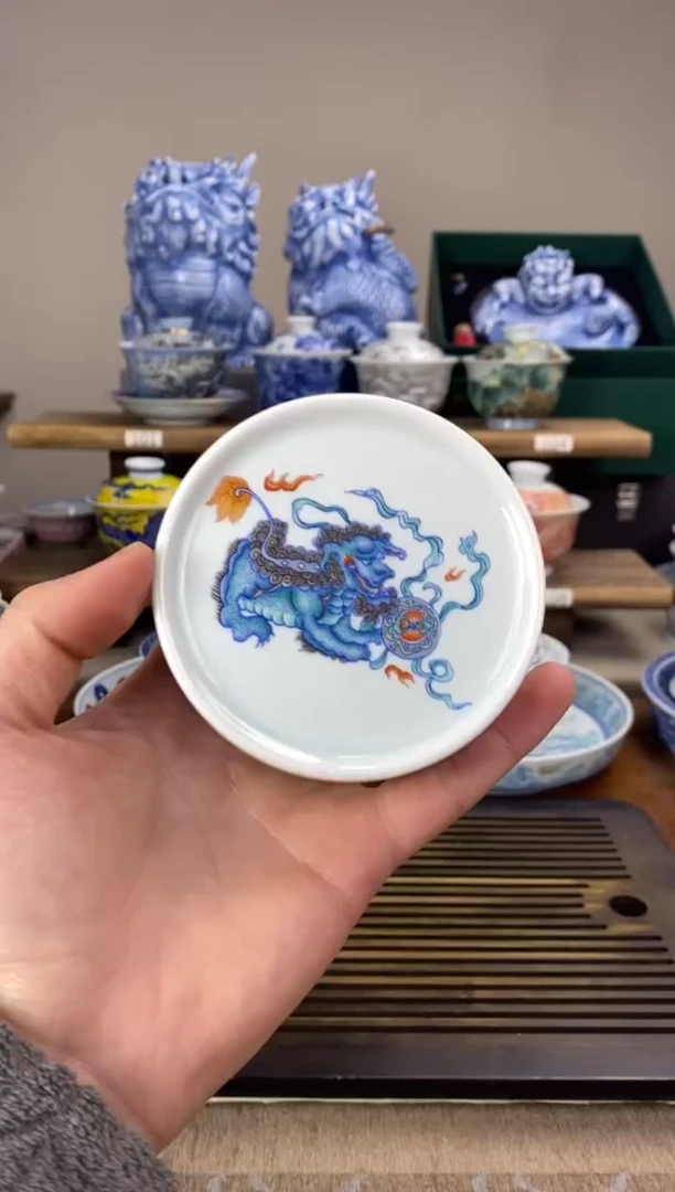 【闪购商品】斗彩狮子 盖置 盖置老款