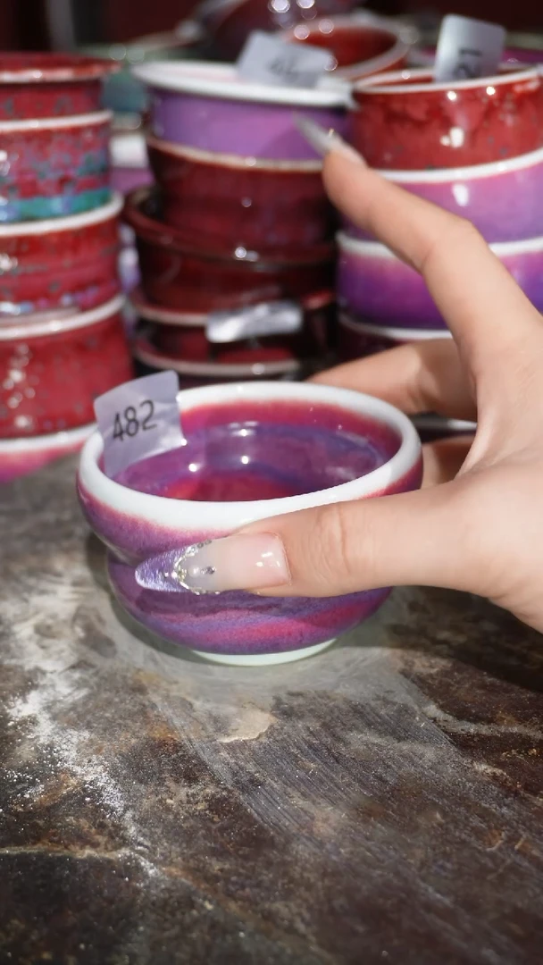 摆件陶精品窑变钧瓷茶器