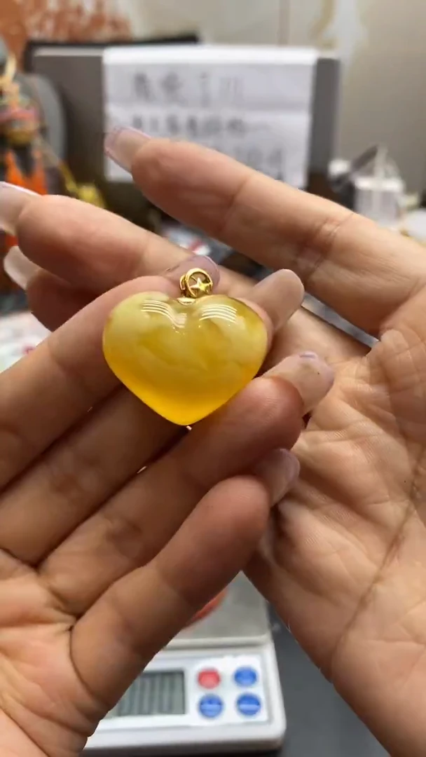 琥珀18K金镶嵌珠宝奇石162