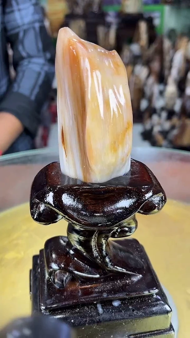 缅甸天然树化玉精品摆件