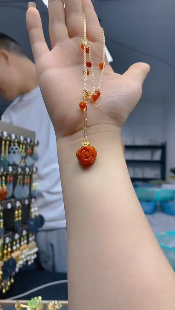 【闪购商品】翡翠耳饰合金306翡翠锁骨链