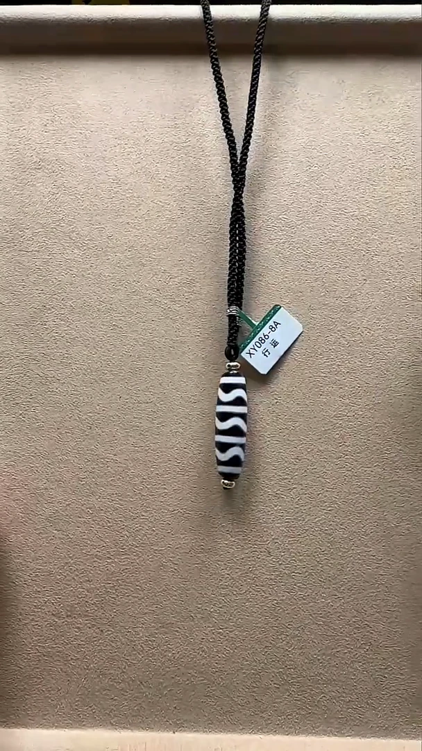 未镶嵌吊坠(不含链)玛瑙/玉髓行运3水纹单珠