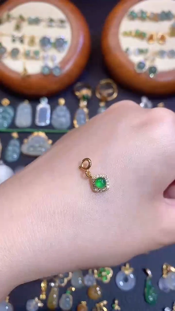 翡翠银S925镶嵌颈饰天然A货翡翠