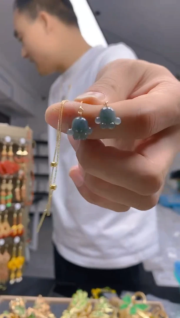 【闪购商品】翡翠耳饰合金123翡翠耳线