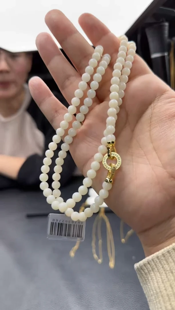 【闪购商品】和田玉颈饰未镶嵌白玉m108颗多圈卡6