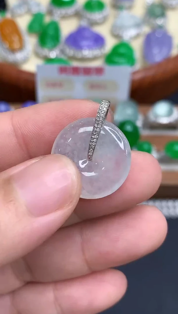 颈饰18K金镶嵌翡翠89-中国好珍宝