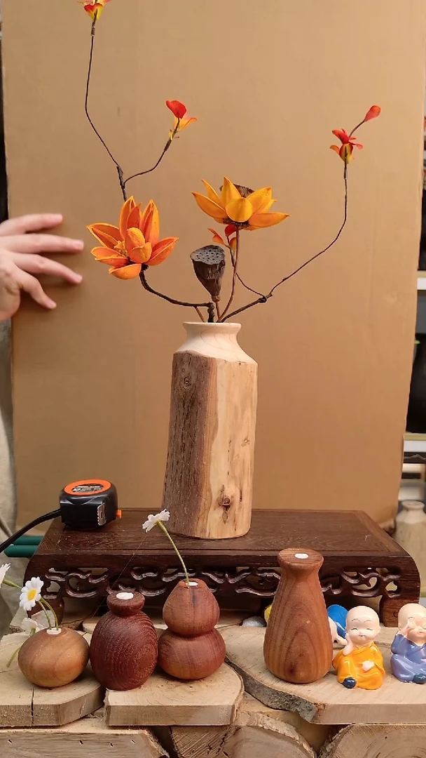 木实木花瓶一物一拍