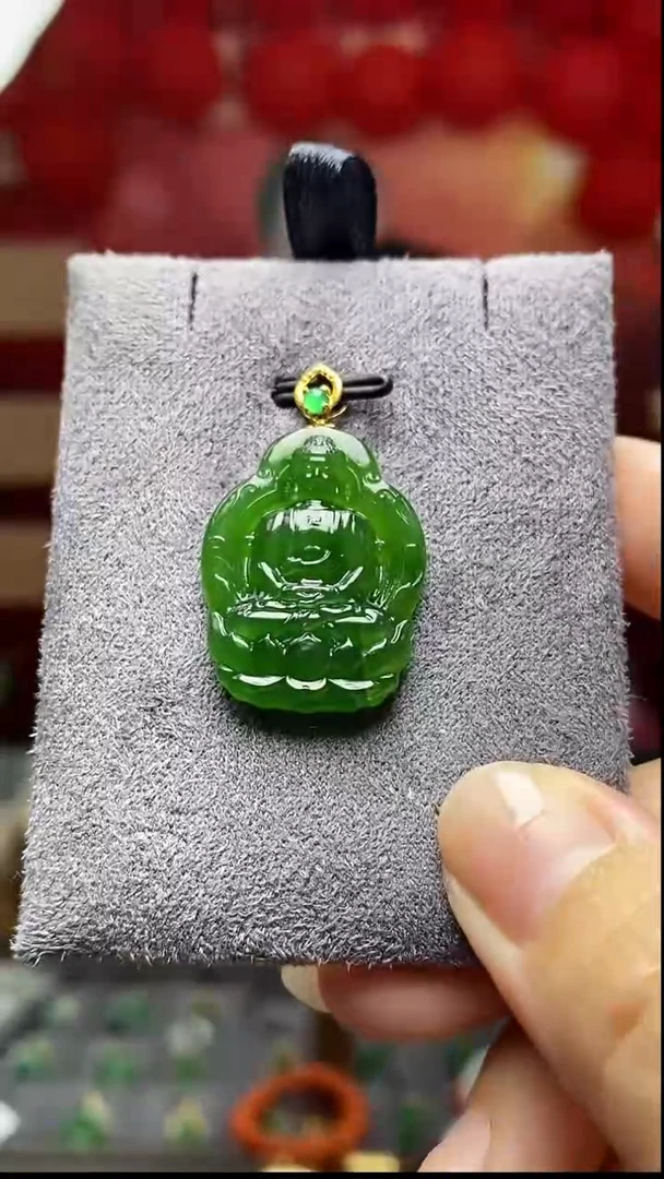 吊坠(不含链)18K金镶嵌和田玉DZ6269