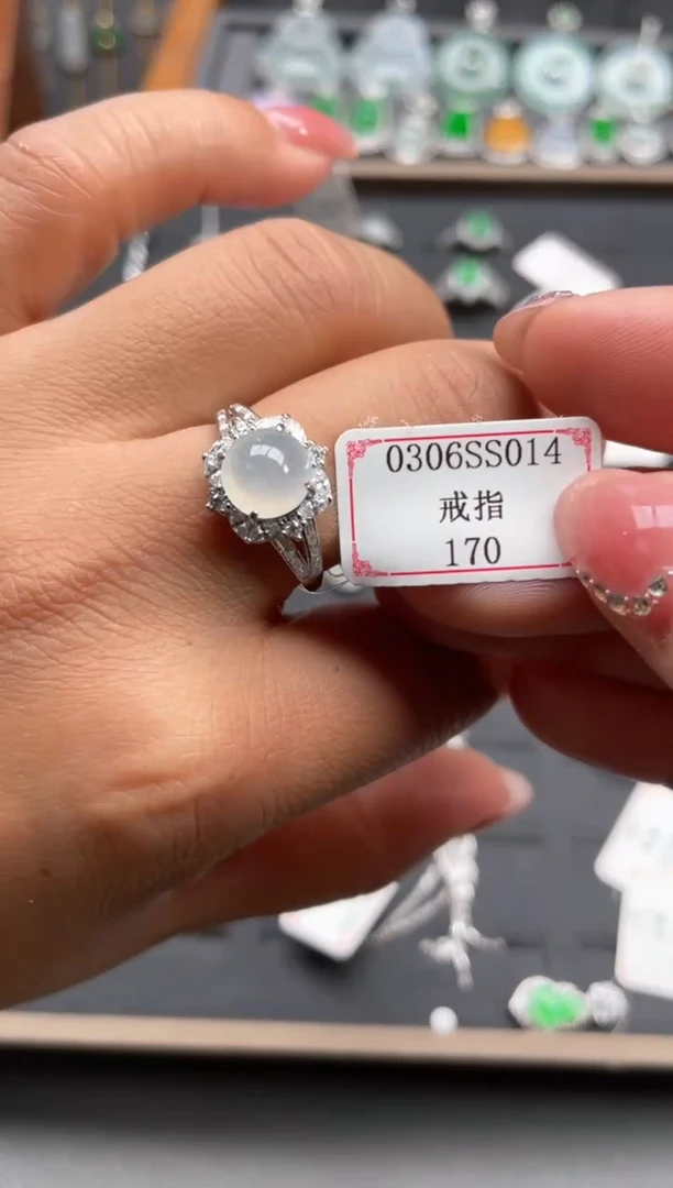 【闪购商品】翡翠戒指银S925镶嵌0306SS014