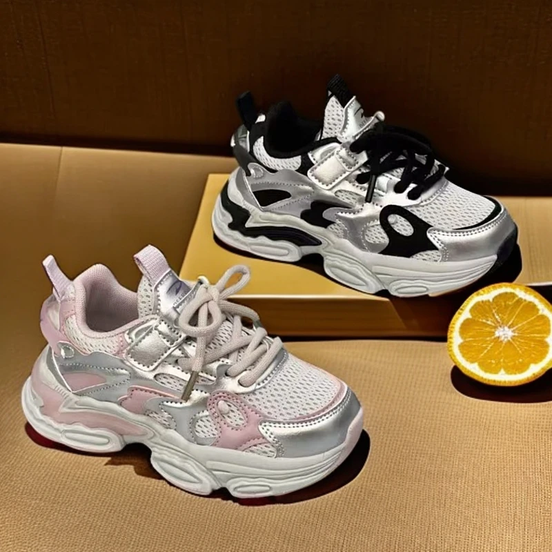 Deerway/德尔惠春秋透气运动鞋网面女鞋百搭童鞋厚底单鞋男童