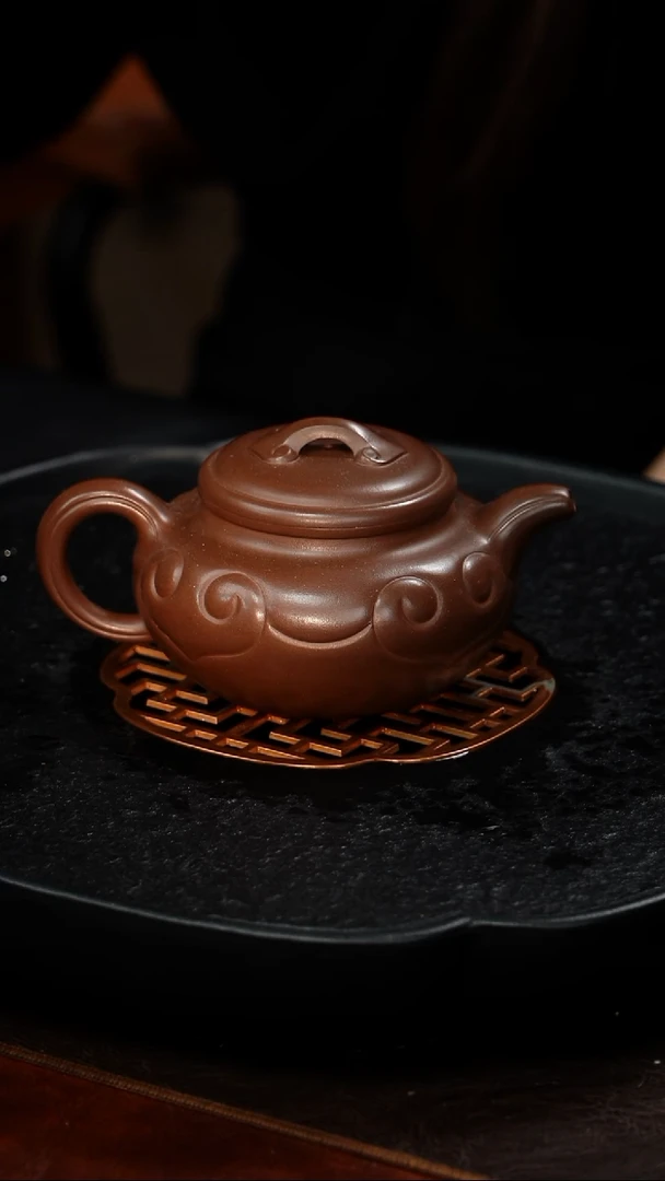 茶壶紫砂蒋敏杰 仿古如意60 甲子泥 280毫升