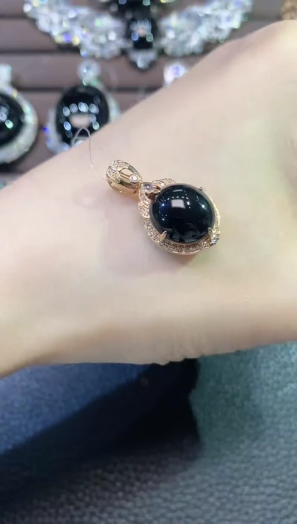 吊坠(不含链)18K金镶嵌翡翠A11翡翠