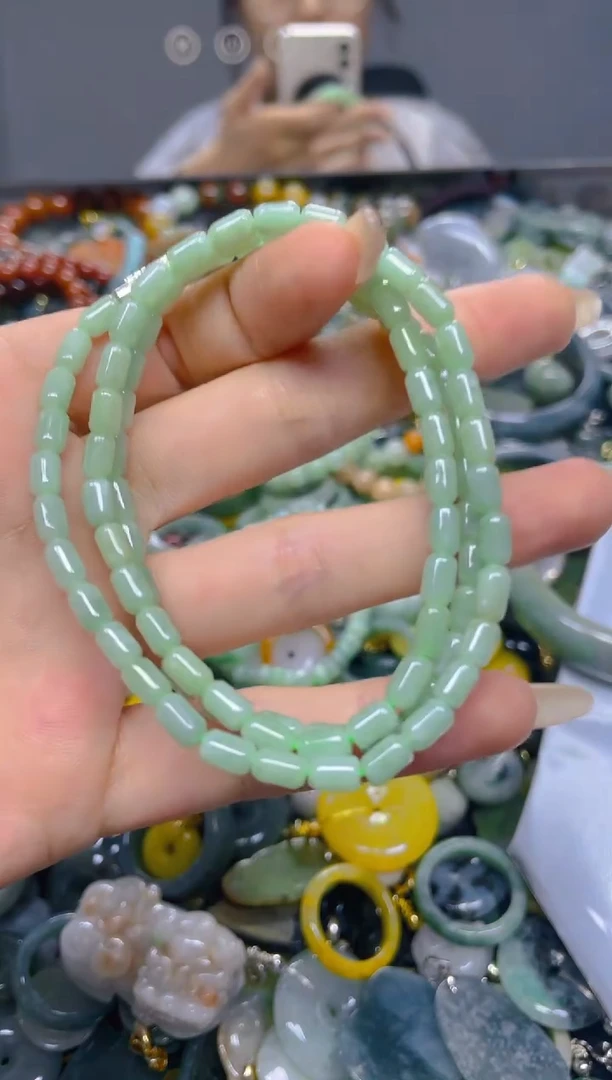 颈饰未镶嵌翡翠5MM/ Q /翡翠A货，一件也是批发价