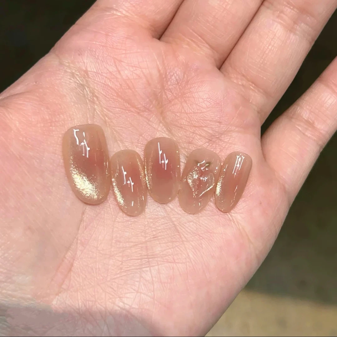 【瑶池仙桃】纯手工猫眼穿戴美甲-10片装