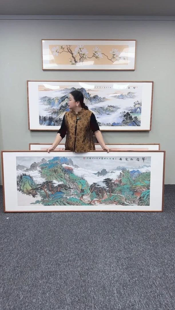 国画山水210*80手绘作品