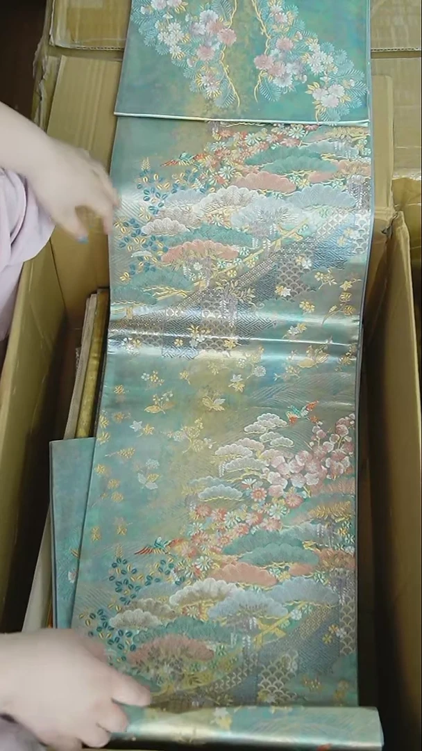 织绣100 五通彩箔花卉特价