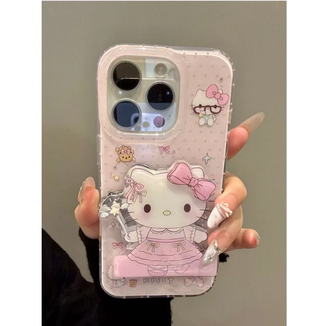 诚星泽眼镜kt猫插画适用苹果17PROMAX手机壳华为oppo小米vivo防摔