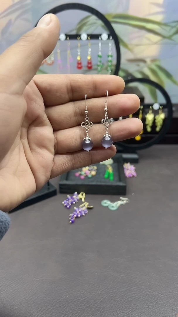 未镶嵌石英质玉耳饰052