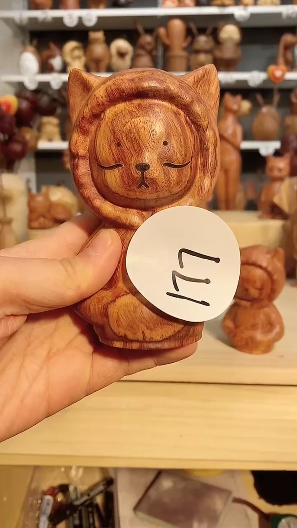 【闪购商品】香榧木木雕摆件可爱卡通