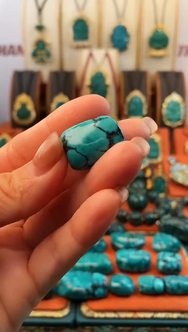 未镶嵌绿松石。网花 单颗  22*16*13mm
