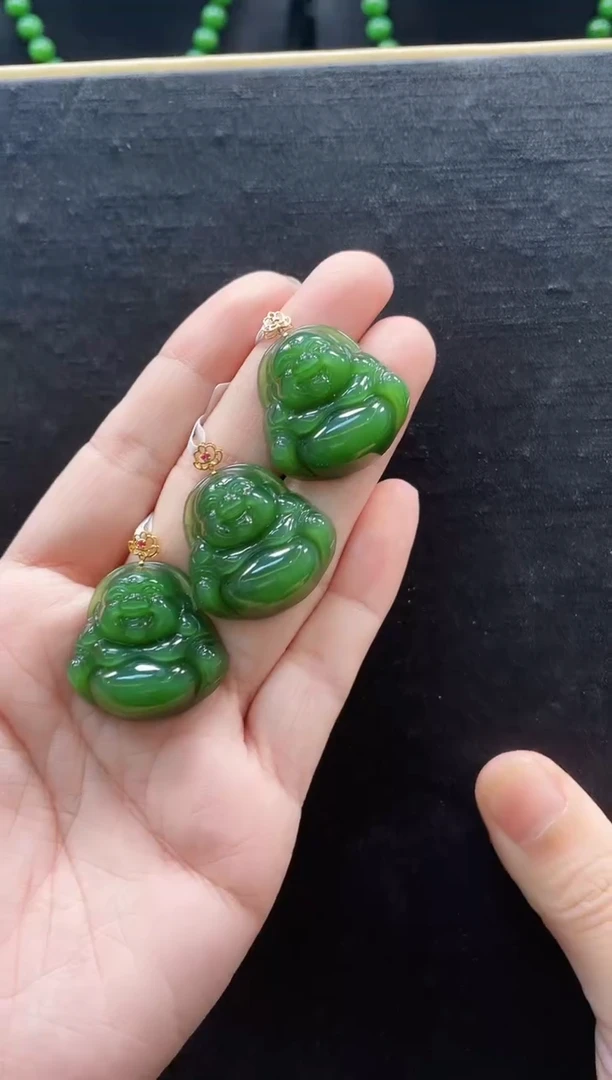 【闪购商品】和田玉吊坠18K金镶嵌多样性发一