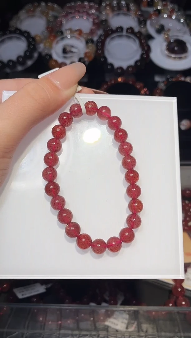 未镶嵌手链石英质玉草莓晶手链单圈A7