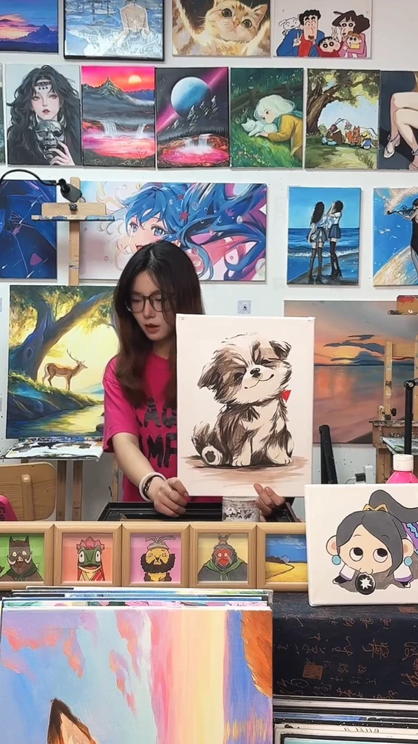 丙烯画?****?小奶狗丙烯画x