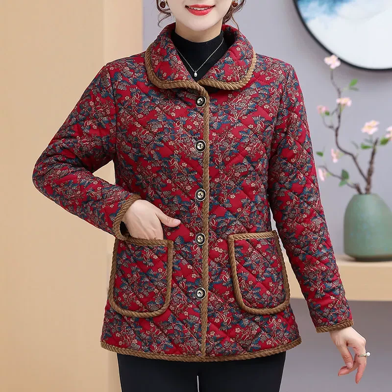 妈妈冬装外套加绒小棉袄中老年人加厚洋气棉服女秋冬新款奶奶棉衣